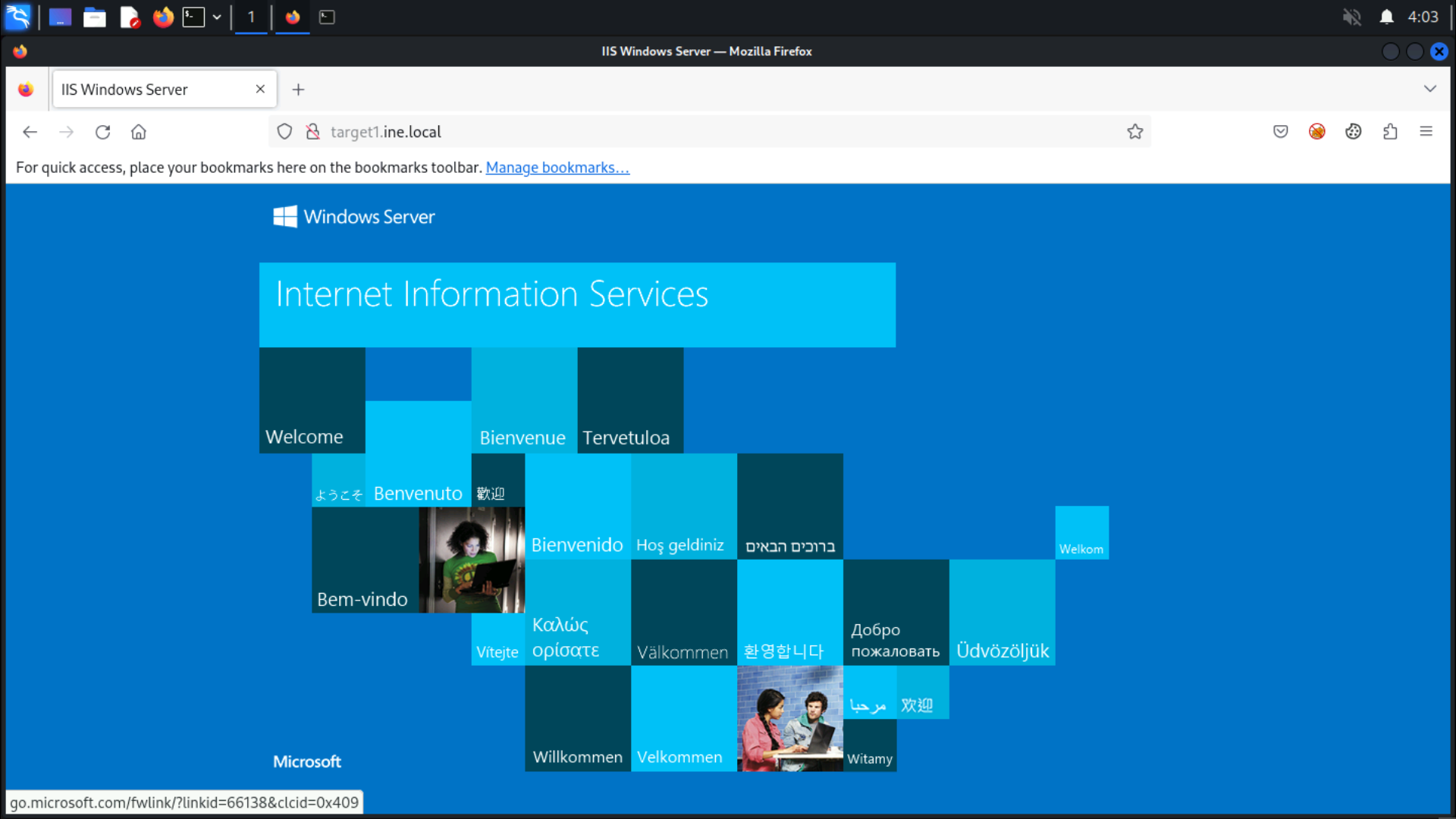 default IIS front page